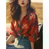 ราคา เสื้อเชิ้ต ลายดอกไม้สีแดง ดีไซน์เฉพาะฝรั่งเศส สไตล์ฤดูใบไม้ร่วงของผู้หญิง เสื้อท่อนบนผู้ใหญ่ ยอดนิยม อินเทรนด์ เปิดตัวในปี 2568 ซีทรู แขน ยาว สงกรานต์ ใส่ ทะเล ญาญ่า สาย (1732321968099527213)