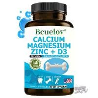 ราคา Bcuelov Calcium Magnesium Zinc Health Supplement - Supports Dental and Bone Health - 30/60/120 Capsules (1732184148641745526)
