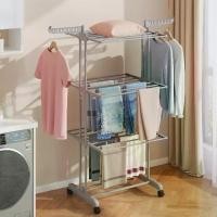 ราคา [เทา]ราวตากผ้าพับได้ Clothes line ราวตากผ้า ราวแขวนผ้า ราวตากผ้าเหล็ก ราวแขวน เสื้อ ราวตากผ้าสแตนเลส ราวตากผ้าคอนโด ราวตากผ้ายืดหด ราวเหล็ก (1732266033059890535)