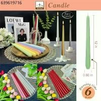 ราคา เทียนเทปเปอร์ ไม่มีกลิ่น ขนาด 12 นิ้ว บรรจุ 6 แท่ง/แพ็ค Tapper Candle (1732050074622854439)