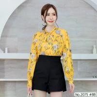 ราคา เสื้อทำงาน Maristar : No.2075 เสื้อแขนยาวพิมพ์ลาย | Printed Long Sleeve Blouse ขายดี (1731773781242381981)