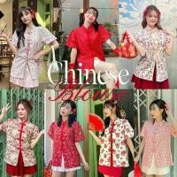 ราคา Choosedress A4662 Chinese Blouse เสื้อกี่เพ้าคอจีน แขนสั้นตุ๊กตา ลายดอก เสื้อตรุษจีน ปีปีมะเส็ง ลายดอกโบตั๋น (1729955847107086595)