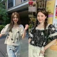 ราคา Falin Blouse เสื้อทรงคอเหลี่ยม แขนตุ๊กตา ช่วงคอและชายเสื้อแต่งลูกไม้ฉลุลาย ดีไซน์ตัวเสื้อเป็นผ้าพิมพ์ลายดอกไม้ (1731833719128295316)