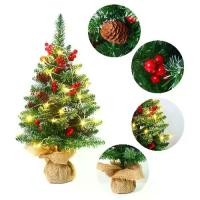 ราคา ต้นคริสมาสตั้งโต๊ะ มีไฟ ต้นคริสมาส 45cm ลูกสน ฮอลลี่ ต้นคริสมาส LED Mini Christmas Pinecone Holly Tree for Table Decor (1731546609414146654)