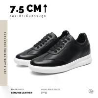 ราคา Jet-Black Prime Sneakers รองเท้าผ้าใบหนังแท้สีดำเสริมส้น 7.5 ซม. | รองเท้าเสริมส้น Chuniverse (ชูนิเวิร์ส) (1730788474413353464)