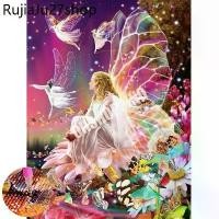 ราคา ขายร้อน (ติดเพชรเฉพาะตัวนางฟ้า) Diamond Painting 5D DIY รูปนางฟ้ามีปีก ครอสติสคริสตัล 5 มิติ ปักครอสติส ภาพติดเพชร WxH 30x40 cm (1731538784109036870)