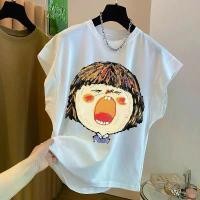 ราคา เสื้อยืดแขนกุดพิมพ์ลายการ์ตูนสาว, สำหรับผู้หญิง, ชุดฤดูร้อน, ทรงหลวม, สไตล์ลำลอง, เสื้อแขนกระพือปีก เสื้อ กล้าม มี บรา เสื้อกล้ามทอม moody เสื้อ ยูนิโคล่ ผ้า ผูก อก เสื้อ กล (1732341258591570163)