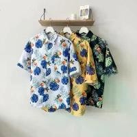 ราคา ฤดูร้อน เสื้อเชิ้ตผู้ชายหน้าร้อน เสื้อเชิ้ตลายดอกไม้สีส้ม เสื้อเชิ้ตแขนสั้นผู้ชาย เสื้อเชิ้ตคู่รัก swimsuit (1731458718920770965)