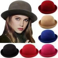 ราคา หมวกสักหลาด Bowler นุ่มและสง่างามไม่เสียรูปหมวกเบเร่ต์ Beanie หมวก Fedora (1731897810426955219)