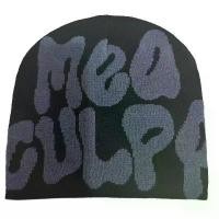 ราคา หมวกบีนนี่พิมพ์ลายตัวอักษร, Mea Culpa Beanie, ลอกเลียนแบบ Y2K, หมวกไหมพรม, หมวกไหมพรมถัก, หมวกไหมพรม Slouchy (1732189256057129152)