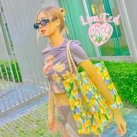 ราคา [ส่งฟรี EMS] กระเป๋าถือลายดอกทิวลิป handbag กระเป๋าสะพายข้าง (1732048758658205011)