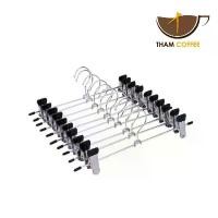 ราคา ไม้แขวนแบบหนีบ ปรับระดับได้ ไม้แขวนเสื้อสแตนเลส pant clip rack Tham coffee COD ไม้ หนีบ ผ้า สแตนเลส (1732068329747220247)