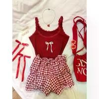 ราคา Scott pant (พร้อมส่งจากไทย ) กางเกงลายสก็อตสีแดง (1730484072531790231)