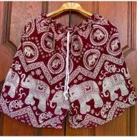 ราคา กางเกงขาสั้น กางเกงลายช้าง Elephant pants Thai pants Shorts Short Pant ชาย/หญิง (1731573549798163812)