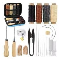ราคา เย็บหนังชุดขนาดใหญ่เซต27ชิ้น ชุดเย็บเข็ม,ด้าย,หนังเย็บเครื่องมือสำหรับ DIY หนัง Craftชุดเข็มเย็บหนัง เข็มเย็บรองเท้า ขายร้อน (1731304311400597256)