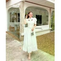 ราคา ORANGE Juice JC229 ชุดเซ็ท2ชิ้น เสื้อลูกไม้ฉลุคอตตอน คอปกแต่งปักดอกไม้+กระโปรงลูกไม้ สีขาว (1731707663046902840)