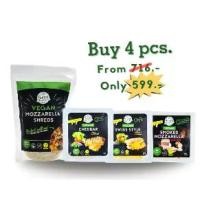 ราคา 4 cheese (Cheddar slices, Swiss Style slices, Mozzarella Shreds, Smoked Mozzarella)organic soy (1731711219996591550)
