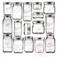 ราคา โหลแก้วmason jar Ball Mason American Mason Jar แก้ว Jar ปิดผนึกโปร่งใส Scale Jar Overnight Oatmeal Cup Milkshake Drink C (1729857470578658099)