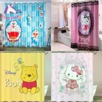 ราคา [COD] ม่านห้องน้ำ 180x180cm ลายการ์ตูน ผ้าม่านคิตตี้ โดเรม่อน Shower Curtain (1732290692235167490)
