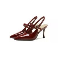 ราคา SEWING รองเท้าส้นสูงหัวแหลม ส้นเข็ม งานหนังแก้ว สวมใส่สบาย ไม่ลื่น ไม่รัดเท้า (1731529914090620662)