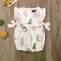 ราคา [พร้อมส่ง] Baby Summer Romper Ruffle แขนเสื้อโค้งคำนับชุด Back-zipp (1731941010848712128)