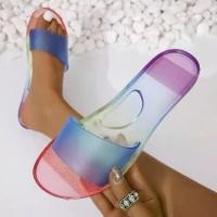 ราคา รองเท้าแตะยาง PVC สังเคราะห์ ส้นแบน ส้นเตี้ย (น้อยกว่า 3 ซม.) รองเท้าแตะ สีใส วิ้งๆ แขวน ส้นสูง รองเท้า ดาร์เต้ flats รองเท้า แก้วใส รองเท้า คัทชู ne & na glass shoes ร (1732279967504501726)