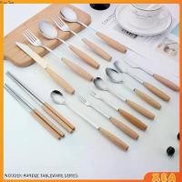 ราคา ชุด มีด ช้อน ส้อม ตะเกียบ วัสดุสแตนเลสและไม้ ช้อนส้อมด้ามไม้ Stainless steel cutlery (1730409979876248098)