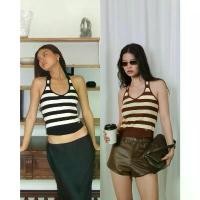 ราคา MALIMAYS - Daylight Knitting Top เสื้อไหมพรมคล้องคอลายทาง (1732367887628470109)