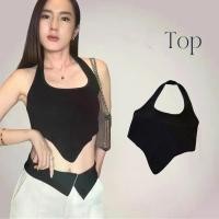 ราคา เสื้อคล้องคอเว้าเอวผ้าknitting (1729602206550231481)