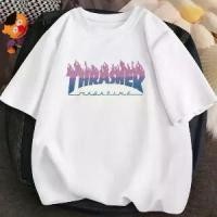 ราคา เสื้อยืดคอกลมแฟชั่นunisex เสื้อยอดฮิตลาย เสื้อแขนสั้น เสื้อ T สีขาว ด้วยลายพิมพ์ชื่อ Thrashers Magazine ในสไตล์ไฟลอนลอน สุดแฟชั่นและมีความเป็นมิตรต่อสเต็ป เหมาะสำหรับผู้ชายและผ (1732018804078709359)