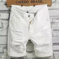 ราคา กางเกงยีนส์ขาสั้นผู้ชาย ทรงสลิมฟิต สีขาว ฤดูร้อน บาง สไตล์เกาหลี พลัสไซส์ กางเกงครอป กางเกงขาสั้นโจรสลัด กางเกง ยีนส์ เฟด ลีวายส์ เเท้มือสอง เสื้อ ผ้า ทอม กางเกง b ว c เกงยีน (1731228703710610783)