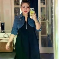 ราคา Plus size เดรสยีนส์ฟอกแขนยาวทูโทนเย็บติดผ้ายืดดำของสาวอวบ เสื้อผ้าแฟชั่นผู้หญิงอ้วน สไตล์ลูกคุณ รุ่น ซังมี(J) (1730247566250183186)