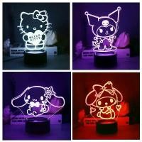 ราคา 3D LED ไฟกลางคืน, Kawaii Sanrio, รูปการ์ตูน Cinnamoroll, Kuromi, Anime, โคมไฟตั้งโต๊ะ, ตกแต่งห้อง Hello Kitty, ของขวัญวันเกิด (1732322948475292401)