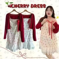 ราคา [โค้ดvideo ลด30%] ชุดเดรสสายเดี่ยว+เสื้อคลุมผ้าร่องสีแดง สาวอวบสาวplus-size แต่งลูกไม้รอบตัวช่วงชาย อกแต่งลูกไม้ผูกโบว์ บล็อกบัสเตอร์ (1731932659447203121)