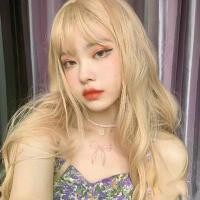 ราคา wc18 วิกผมคอสเพลย์ สีบลอนด์ทองหน้าม้า ยาว 65-70 ซม Cosplay wig วิกผมแฟนซี (1729746323504728087)