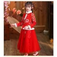 ราคา 7C93 ชุดเด็กหญิง ชุดจีนโบราณ ชุดจอมยุทธ ชุดตรุษจีน ฮั่นฝู เจ้าพ่อเซี่ยงไฮ้ แดงแขนยาว Hanfu Shanghai Chinese Costume (1729747496327481367)