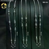 ราคา Thailand APICHAYA สร้อยสแตนเลสแท้100% สร้อยคอ สร้อยพระ ลายผ่าหวาย+เม็ดแต่งอะไหล่เม็ดกลึงสแตนเลสแท้ ห้อยพระได้ 1/3/5/7/9 องค์ ความยาว 24-36 นิ้ว (1731411389675832515)