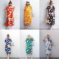 ราคา BONUS dress 1.3 ชุดเดรสคอกลมผ้าคอตตอนญี่ปุ่น 100% พิมพ์ลายดอกไม้Mari"" สวยสดุดตา ใส่สบายไม่ร้อน บล็อกบัสเตอร์ (1732127594322232657)