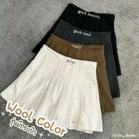 ราคา {รุ่น Wool Color มีกระเป๋า} ยาว 16-17 เอว 24-35 (พร้อมส่ง) กระโปรงเทนนิสไหมพรม มีซับใน คลังสินค้า (1731846208980813346)