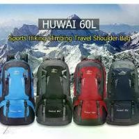 ราคา ตลก.Huwai 60 L กระเป๋าเดินทาง ใหญ่ ที่สุด ขนาด จุสะใจถึง 60 ลิตร เป้สะพายหลัง เหมาะสำหรับสวมใส่เดินทาง 60L Waterproof Outdoor Bapa Rusa Sports Hiking Climbing Travel Shoulder Ba (1732487301598775241)