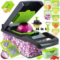 ราคา พร้อมส่งเครื่องสไลด์ผัก 16IN1 ที่ปอกแตงโม grater เครื่องซอยหอม vegetable cutter เครื่องสไลดผัก ที่ซอยกะหล่าปี เครื่องสไล์ ผุัก เครื่องหั่นพริก เครื่อง หันหอม ชุดเครื่องตัดผักเครื (1731895689361851911)