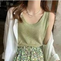 ราคา เสื้อชั้นในสตรี, ฤดูร้อนสามารถสวมใส่นอก, วาฟเฟิลหลวม, แขนกุดกระชับสัดส่วน, เสื้อชั้นใน, เสื้อยืด สม็อค เกาะอก white bolero เสื้อ คอกระเช้า คน แก่ เสื้อ กั๊ก ผู้หญิง เสื้อช (1732285954822539825)