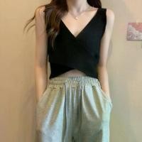 ราคา เสื้อกั๊กถักคอวีไขว้ สไตล์น่ารักและเซ็กซี่ แขนกุด สำหรับผู้หญิง ใส่หน้าร้อน สไตล์ฝรั่งเศส เสื้อชั้นในทรงสั้น เก๋ไก๋ ATK เสื้อกั๊กแขนกุด binder สายเสื้อใสสีใส (1731393346436760788)