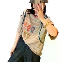ราคา เสื้อยืดสตรีสำหรับผู้หญิงฤดูร้อน ลายสายรุ้งการ์ตูน ปาดไหล่ผูกโบว์หวาน พลัสไซส์ 150 กก. อก 50 สงกรานต์ คอปาด สติช สียีนส์ binder tee แฟชั่น ใส่สบาย น่ารัก แขนระบาย เสื้อ 60 นิ้ว ไซซ์ ใหญ่ girl (1732233