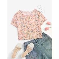 ราคา พร้อมส่งด่วนจากไทย ครอป เสื้อยืด แขนสั้น สีชมพู ลายดอกไม้ ผ้าร่อง ขอบย่น คอกว้าง sw2112103042549581 clothing women ผู้หญิง tshirt กร้าม ไหม พรม แดง ใส่ สบาย ผ่าหน้า คาดิ (1731611857899063507)