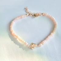 ราคา สร้อยข้อมือหินพิงค์โอปอล จี้ดอกรักชุบโรสโกลด์ – Handmade by Hinkik Jewelry (1732287359480465299)