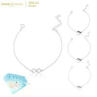 ราคา Louis Montini (Jewelry) Sterling Silver 925 Bracelet สร้อยข้อมือเงินแท้ 92.5% สร้อยข้อมือผู้หญิง รูป Infinity LJBL02 (1732249183653954717)