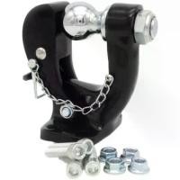 ราคา ปากนกแก้วตุ้มลากเรือลากรถพ่วงสำหรับติดกันชนเหล็กออฟโรด Hook with Hitch Ball ปากนกแก้วธรรมดา สลักล๊อกตัวยู (1731831826288642311)