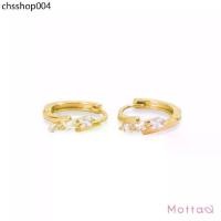 ราคา Motta Earring ต่างหูห่วงชุบทองคำขาว ต่างหูฝังเพชร (1732172965936531260)
