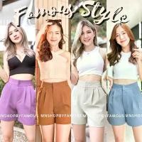 ราคา Micro shorts with hook pleats High Waist Front Zip S-2XL Products ready for delivery (1732014630878938119)
